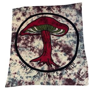 VTG Gypsy Rose Mushroom Have A Nice Trip Grateful Dead Tapestry Flag Hippie Boho